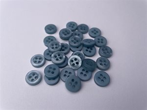 Skjorteknap - klassisk, blank og lys dueblå, 10 mm