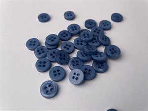 Skjorteknap - klassisk, blank og dueblå, 10 mm