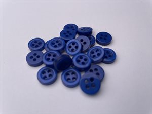 Skjorteknap - klassisk, blank og kobolt, 10 mm