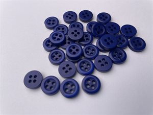 Skjorteknap - klassisk, blank og mørk blå, 10 mm