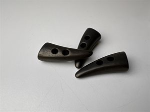 Duffelcoat knap - sort brun, 40 mm