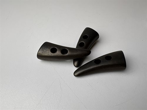 Duffelcoat knap - sort brun, 40 mm