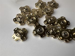 Tryklås - stor lækker trykknap i guld, 20 mm