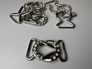 Spænde - lås/lukke bæltespænde i sølv med sten