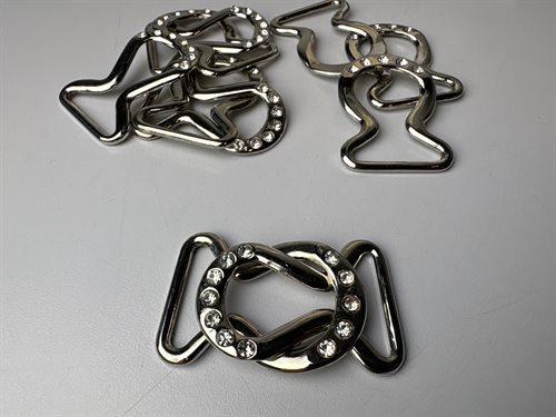 Spænde - lås/lukke bæltespænde i sølv med sten