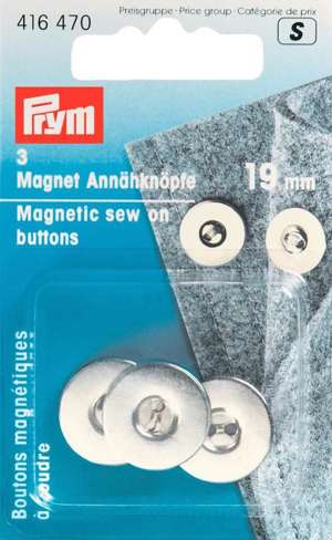 Magnetiske påsyningsknapper, 19 mm