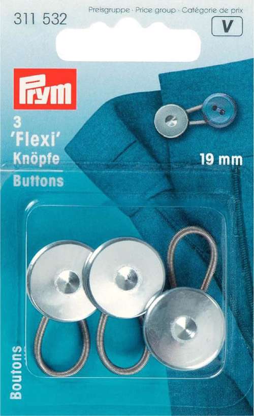\'Flex\' knapper med elastik, 19 mm