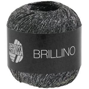 Brillino - effektgarn i sortbrun sølv