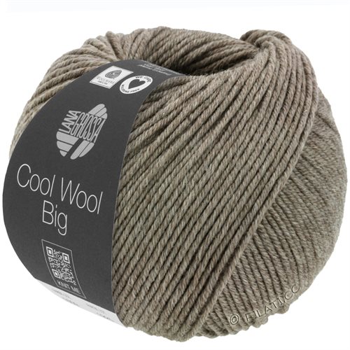 Cool wool big 100% merino - gråbrun meleret