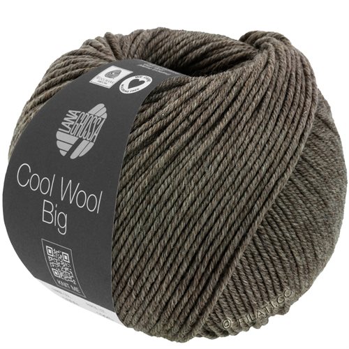 Cool wool big 100% merino - mørk brun meleret