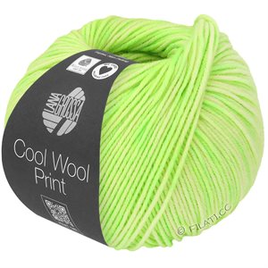 Cool wool print 100% merino - neon grøn