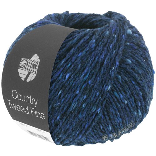 Tweedgarn 100% ren ny uld - smuk mørk blå meleret 