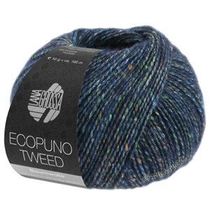 Ecopuno tweed bomuld / wool - ultramarin med smukt farvenister