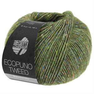 Ecopuno tweed bomuld / wool - blid army med smukt farvenister