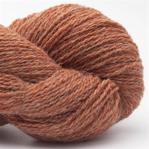 Bio shetland - lækker økologisk uld i skøn orangebrun, 50 g