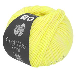 Cool wool print 100% merino - neon gul