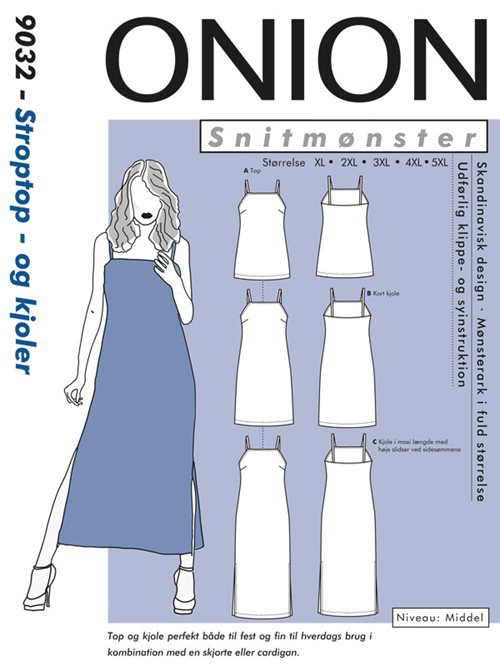 ONION - stroptop og kjole, pluspige størrelse