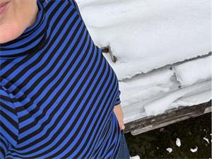 Børstet bomuldsjersey - sort og koboltblå