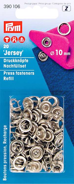 Ekstra trykknapper til jersey, 10 mm