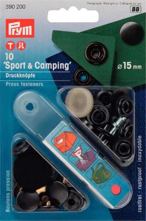Trykknapper til sport og camping, 15 mm